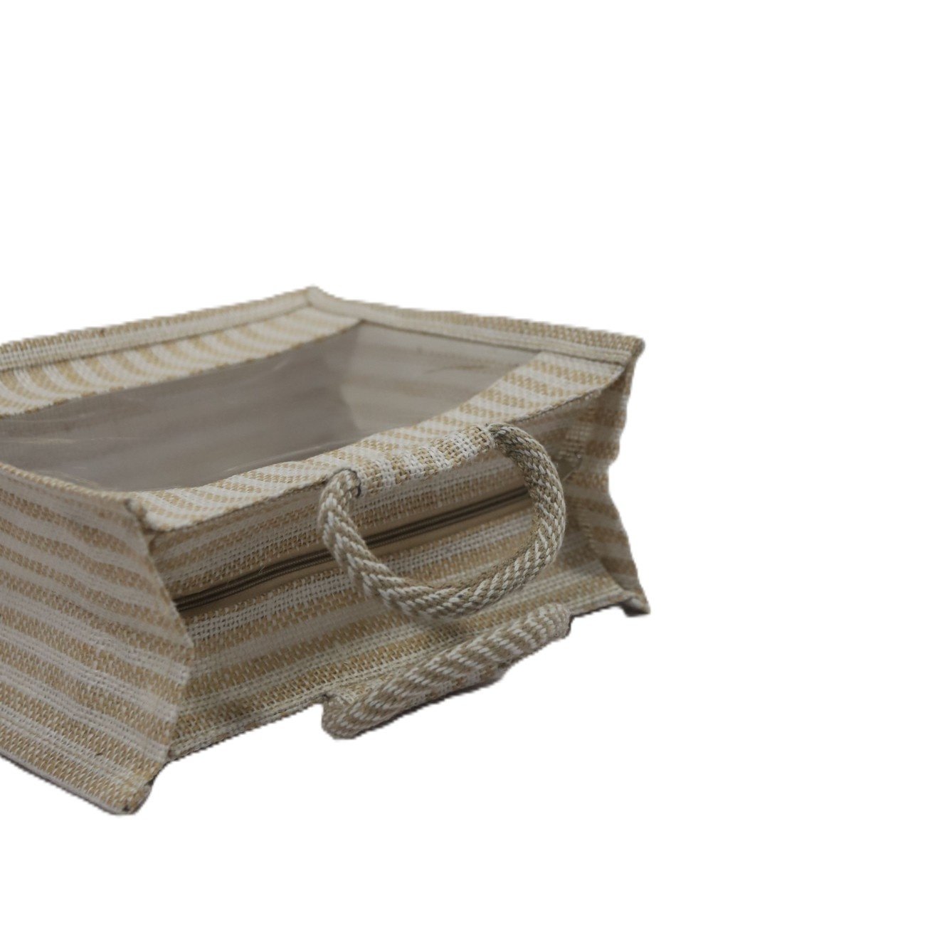 Jute bag with transparent window 12L x 10H - Image 4