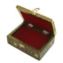 Kalamkari Decorative Jewel Box with Artistic peacock Floral Pattern 4W x 6L