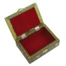 Kalamkari Decorative Jewel Box with Artistic peacock Floral Pattern 4W x 6L