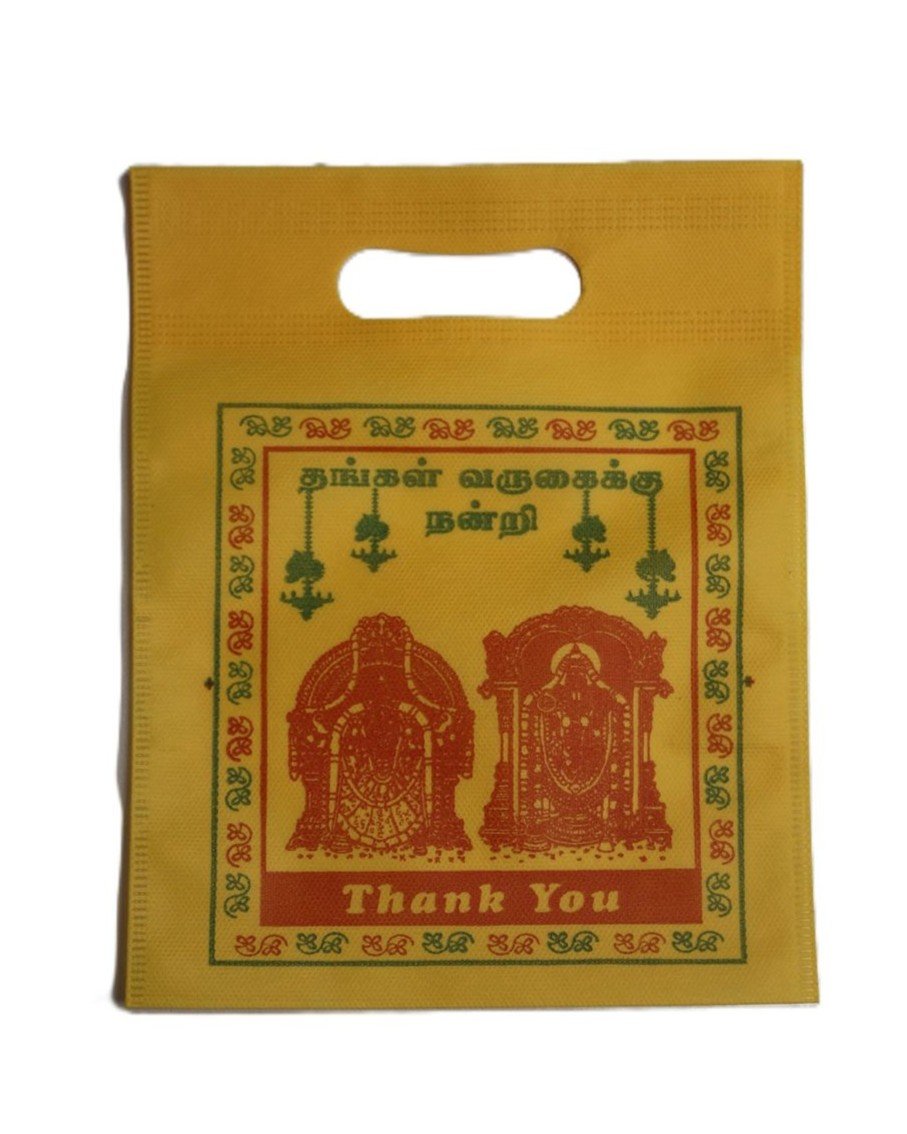 PERUMAL PRINTED YELLOW THAMBOOLAM BAG