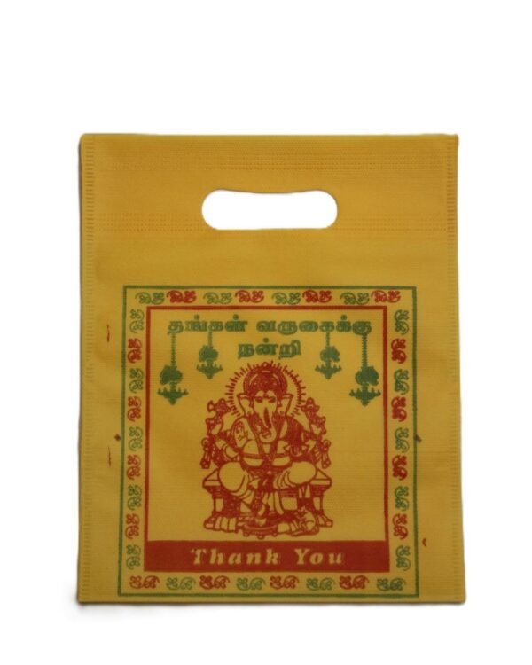 Ganesha printed yellow thamboolam bag