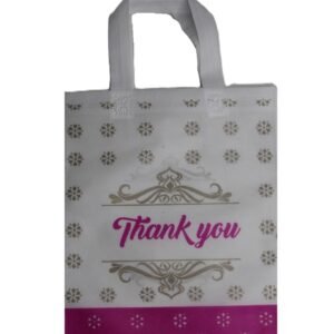 white thankyou thamboolam bag with assorted color