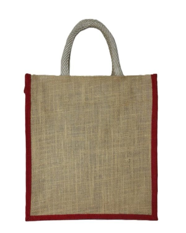 Jute bag  with Geometric & marine items printed shopping bag. - Image 5