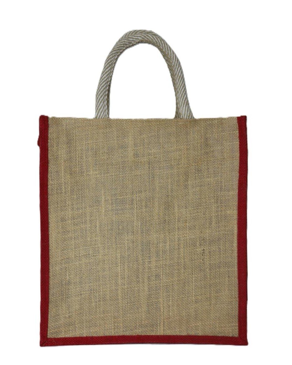 Jute bag  with Geometric & marine items printed shopping bag. - Image 5