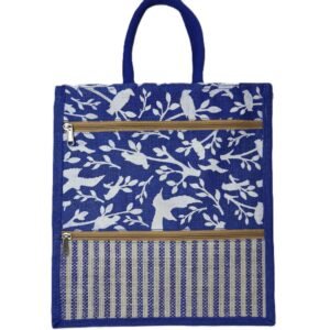 Colorful jute bag with front double pocket