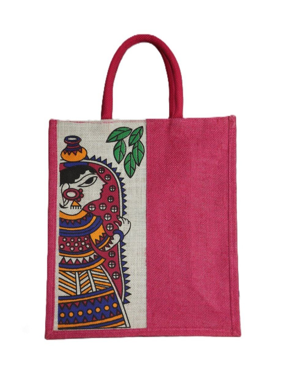 Durgadevi printed jute bag