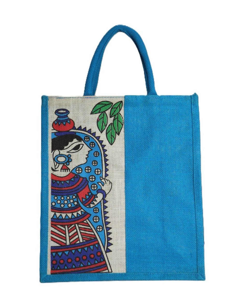 Jute Bag with ethnic Dhurgadevi Art – Eco-Friendly Handcrafted Bag - Image 5