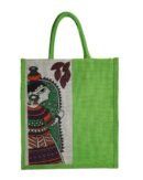 Jute Bag with ethnic Dhurgadevi Art – Eco-Friendly Handcrafted Bag