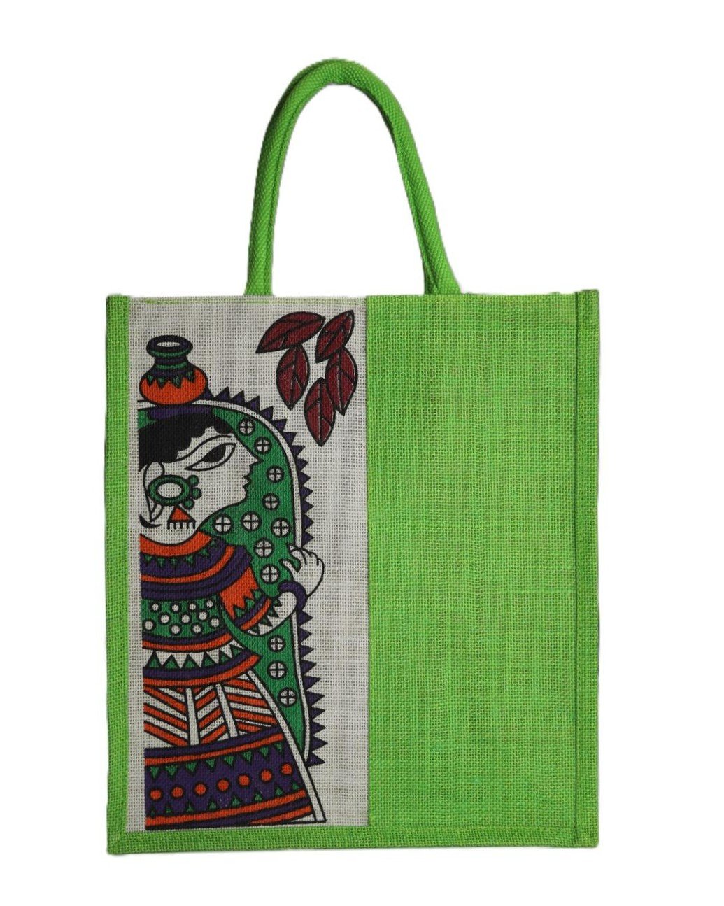 Jute Bag with ethnic Dhurgadevi Art – Eco-Friendly Handcrafted Bag - Image 2