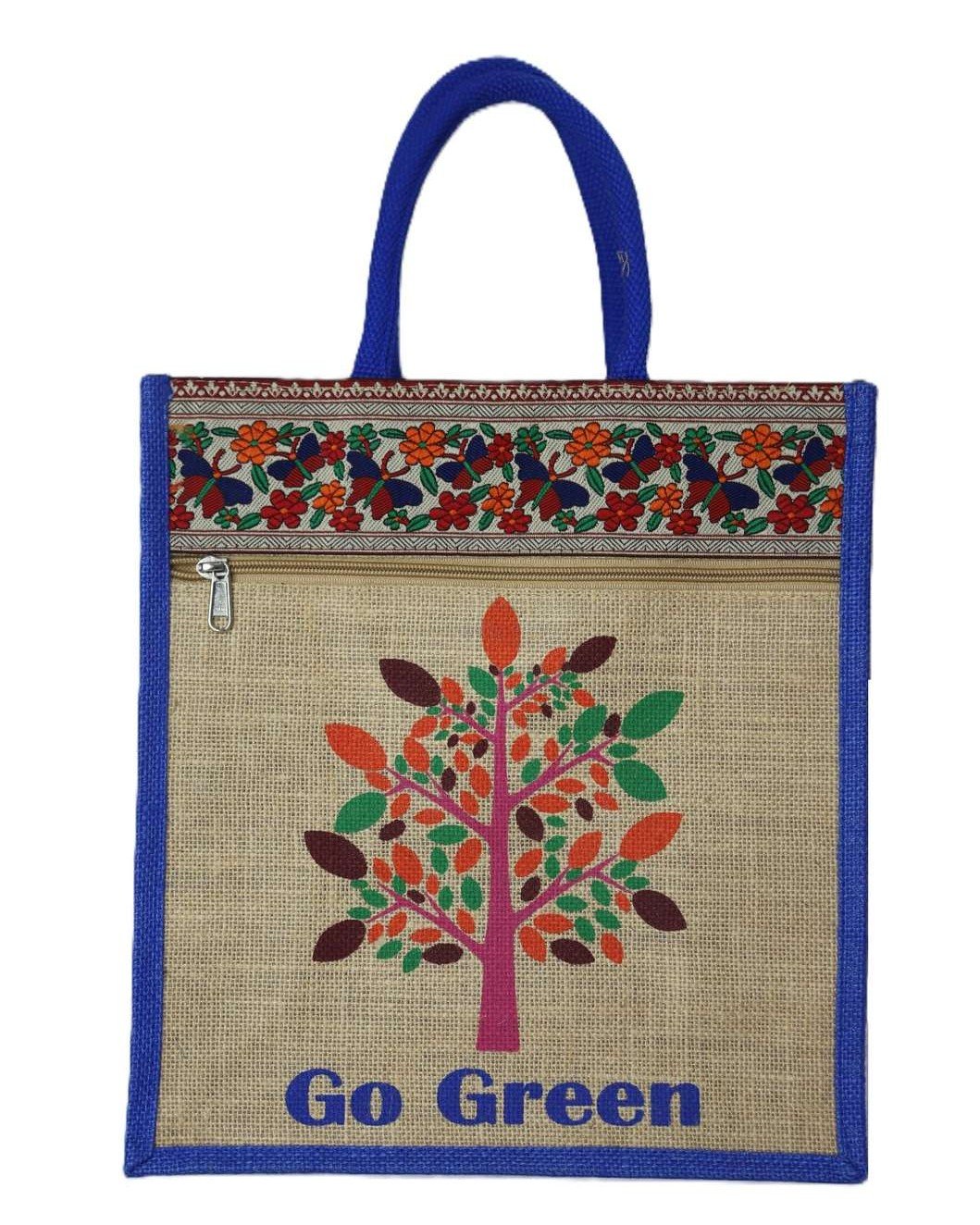 Premium Go green Tote with Floral Accent - Image 2