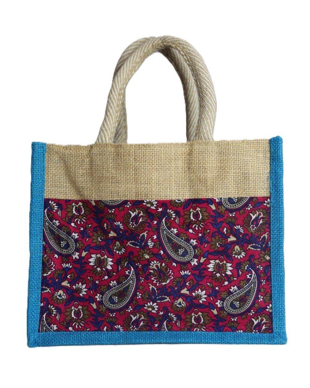 Handcrafted Jute Tote Bag with clothes - Image 2