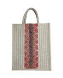 Jute Bag with colorful floral design and jari