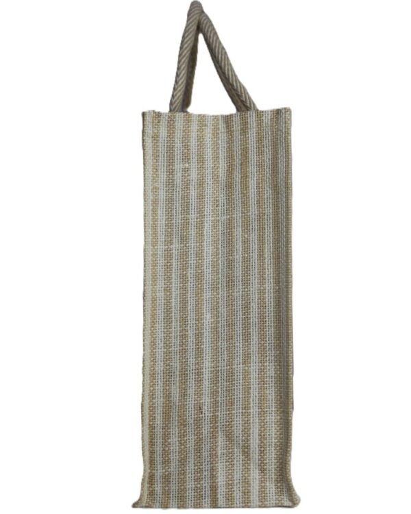 Jute Bag with colorful floral design and jari - Image 4