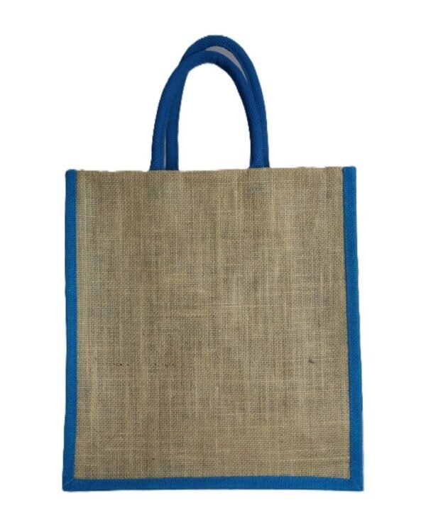 Jute bag with embroidered box-style jari-designed bag - Image 3