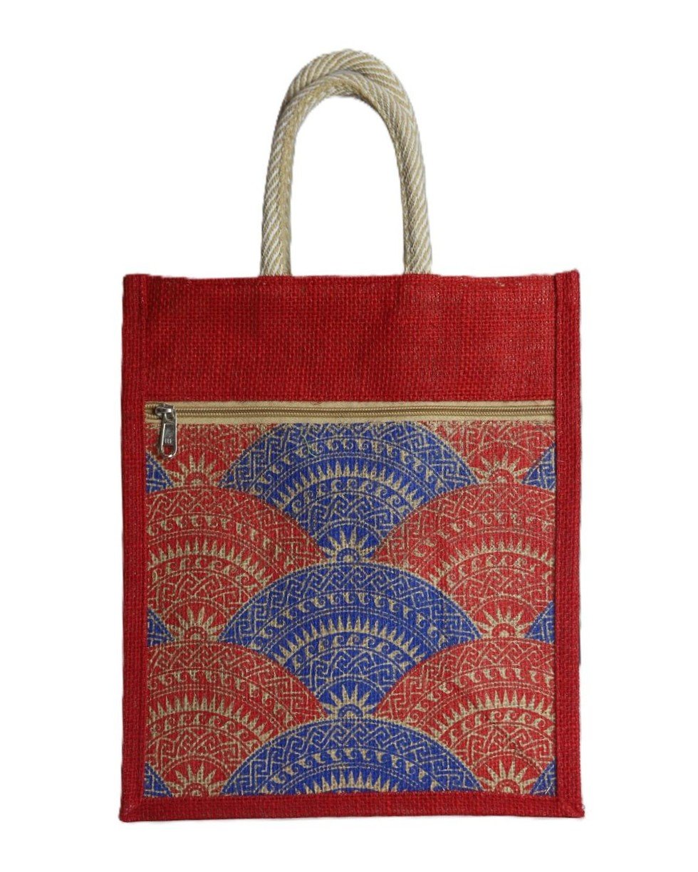 Ethnic Printed Eco Jute Bag – Spacious, Reusable & Stylish - Image 5