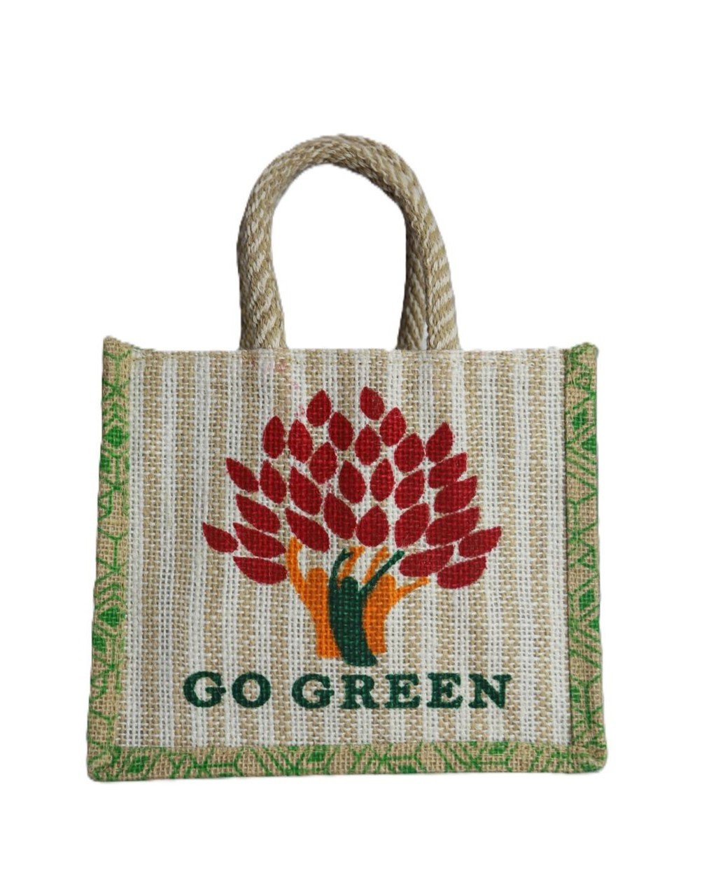 Go-green printed natural Jute tote Bag - Image 5