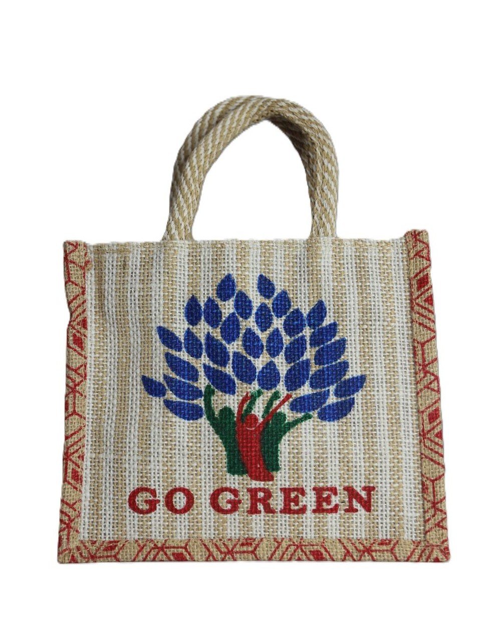 Go green printed jute bag