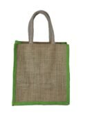 Colorful Eco-Friendly Jute Bag with Front Zip Pocket