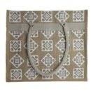 Jute bag with natural color and white prints