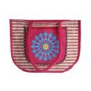 Ovel shapped jute bag with embroided designs