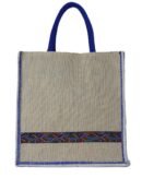 Handcrafted Jute Tote Bag with Artistic Rangoli Design