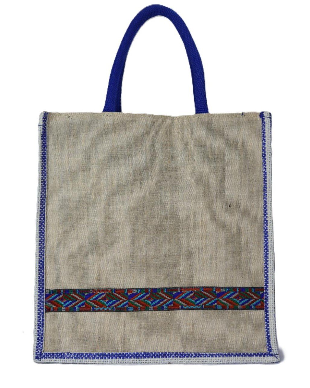 Handcrafted Jute Tote Bag with Artistic Rangoli Design - Image 2