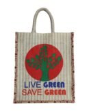 Eco-Friendly Reusable Jute Bag with eco-friendly message