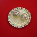 Colorful designed Kumkum holder with dual compartments