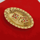 Fiber Kumkum Holder with Decorative Tray – Traditional Pooja Accessory