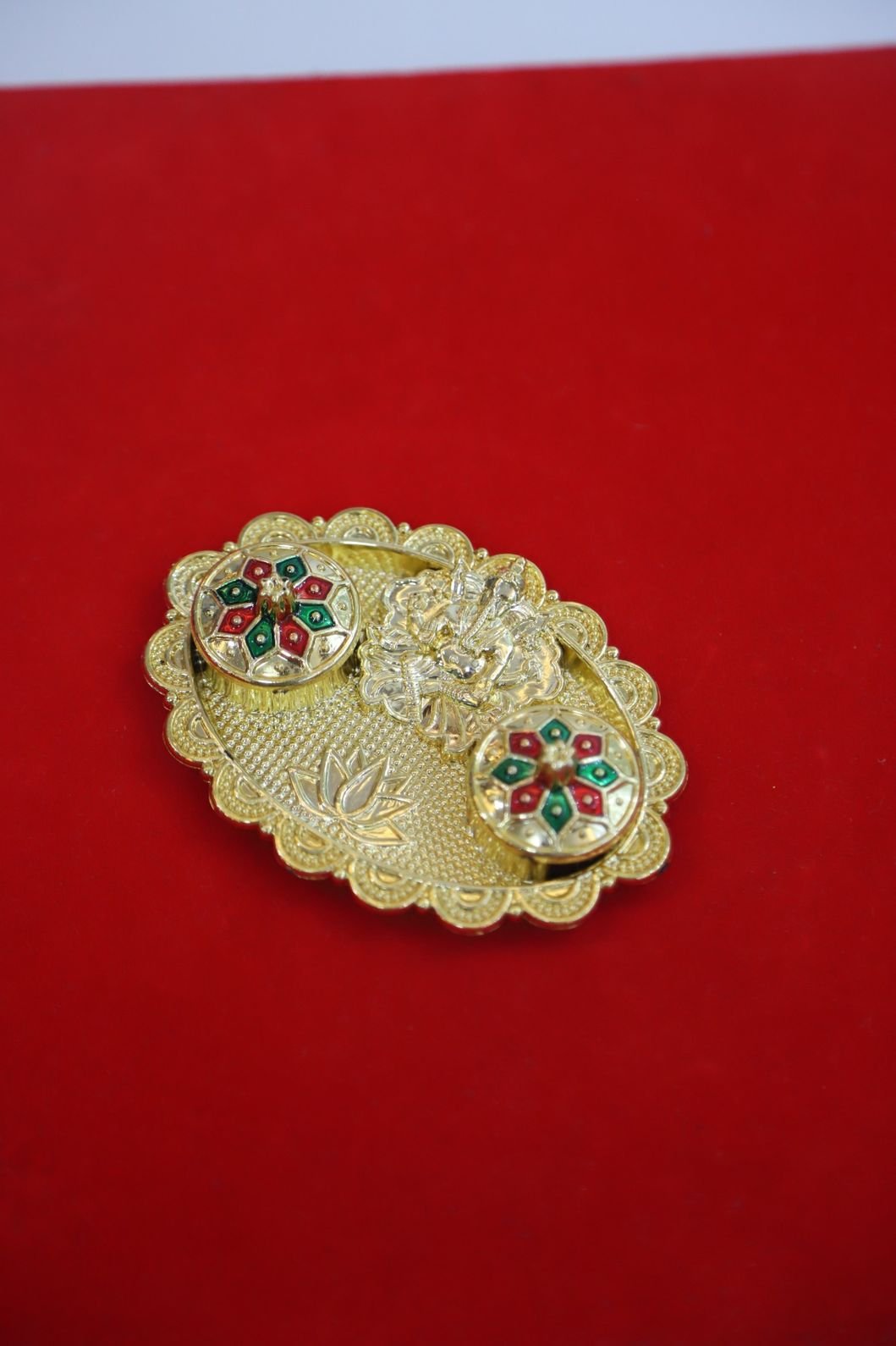Ganesha designed Fiber Kumkum Holder decorative plate - Image 3