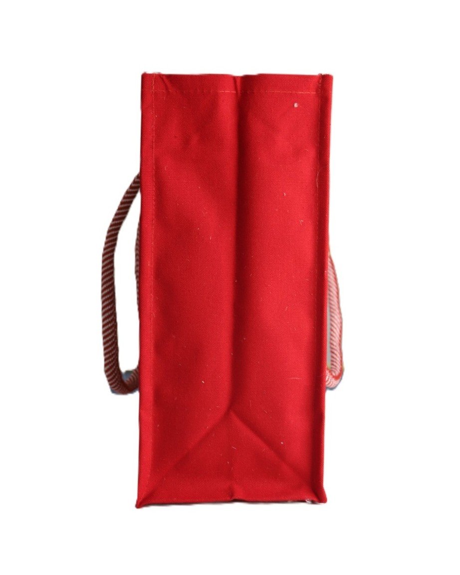 Vibrant Striped Canvas Tote Bag with Zip and Front Pocket - Image 4