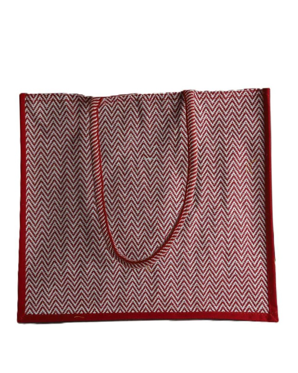 Colorful Canvas bag herring bone print - Image 2