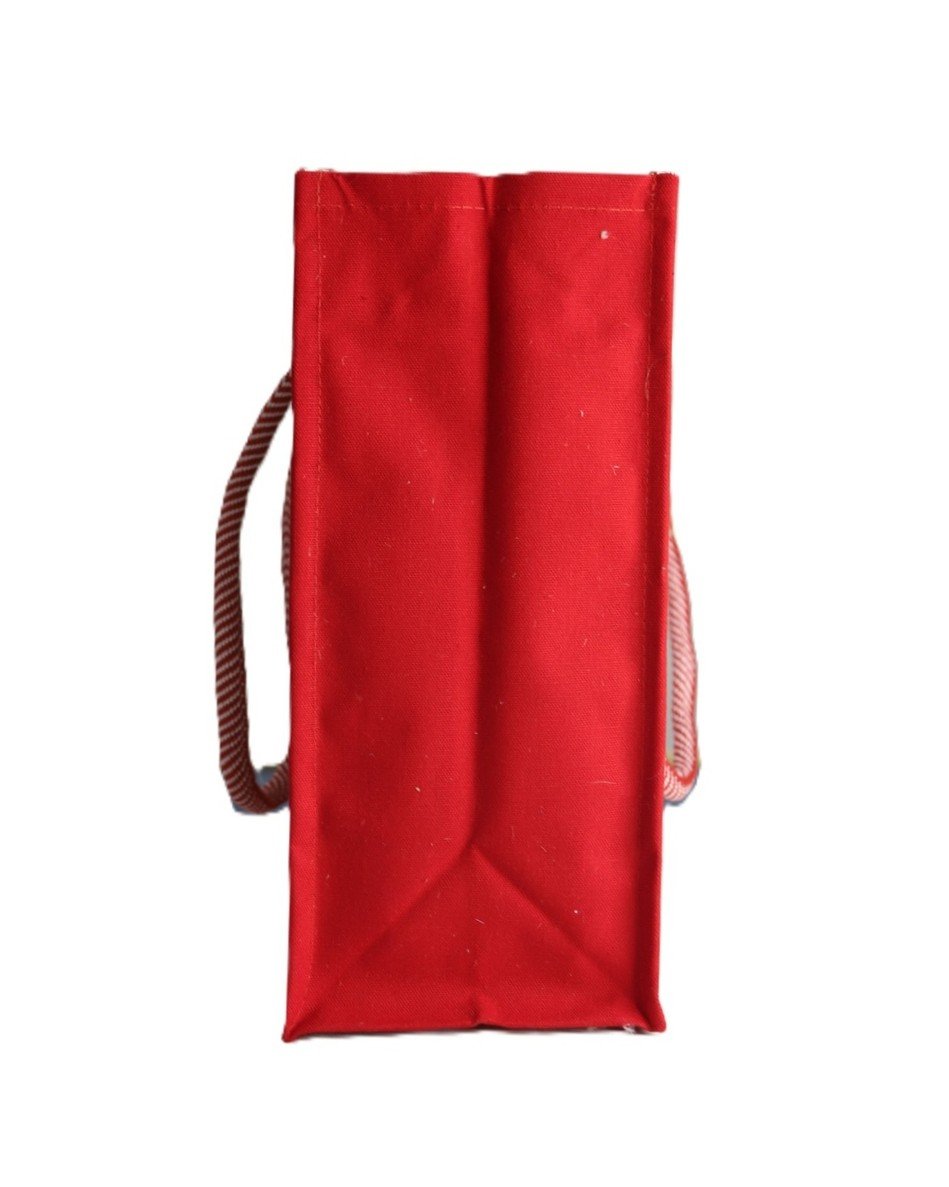 Colorful Canvas bag herring bone print - Image 3