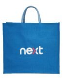 full color jute shopping bag with NEXT print