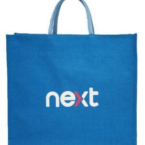 full color jute shopping bag with NEXT print