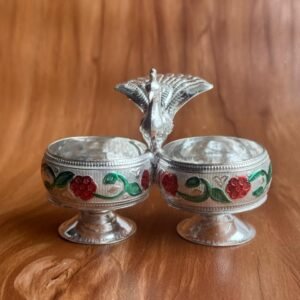 German silver designed kumkum holder