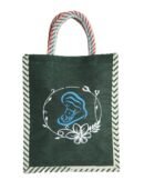 Mom & child printed color canvas bag with velcro