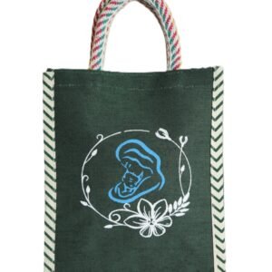 Mom & child printed color canvas bag with velcro