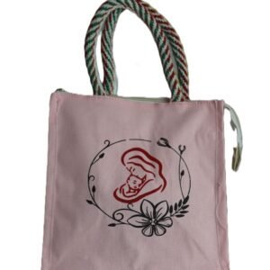 Mom & Child printed color canvas bag