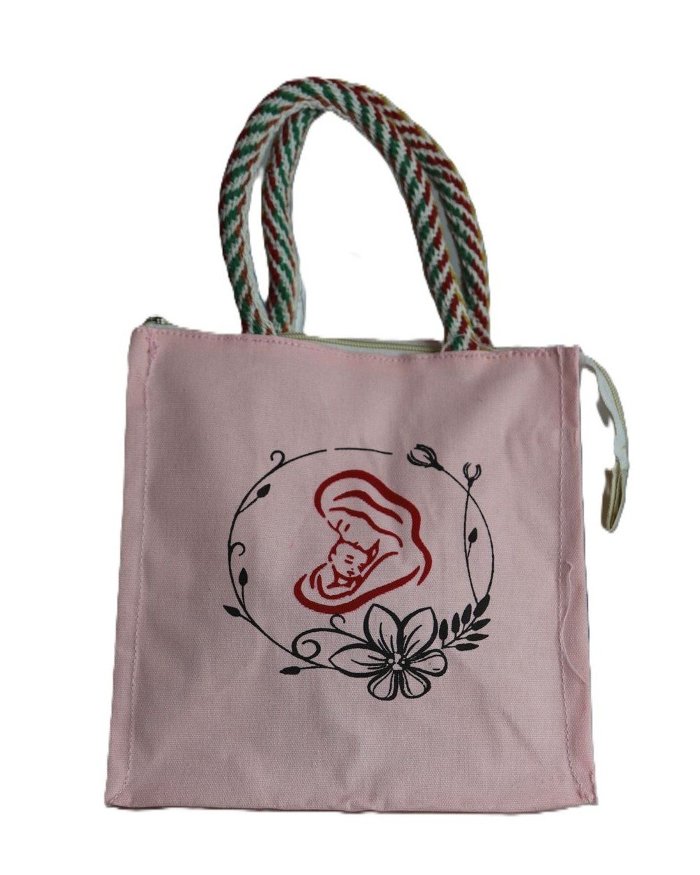 Mom & Child printed color canvas bag