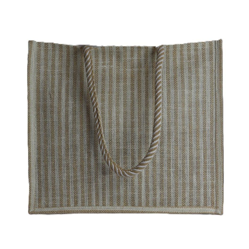 Classic Natural Jute Tote Bag with Front Pocket 15L x 14H - Image 4