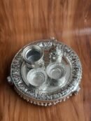 Small German silver pooja set