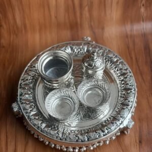 Small German silver pooja set
