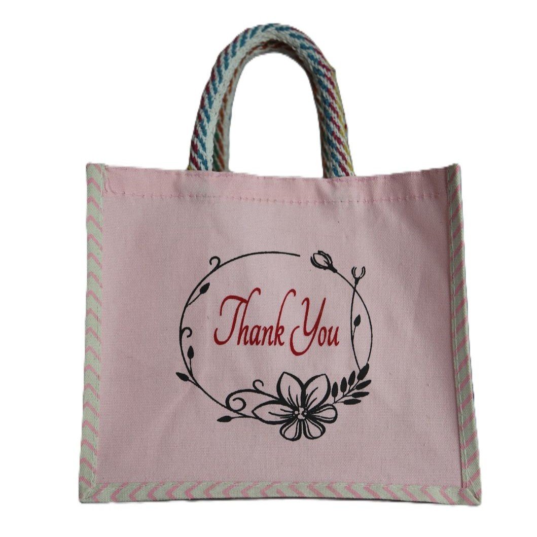 Elegant Thank You Print Eco Canvas Tote Handbag - Image 4