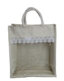 Large Jute bag with transparant window