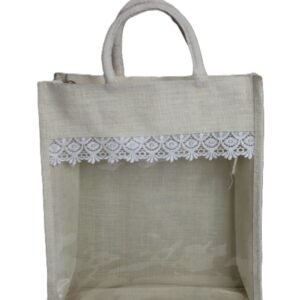 Large Jute bag with transparant window