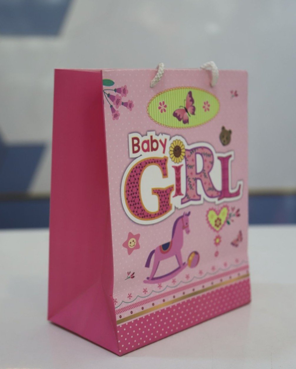baby girl printed paper bag