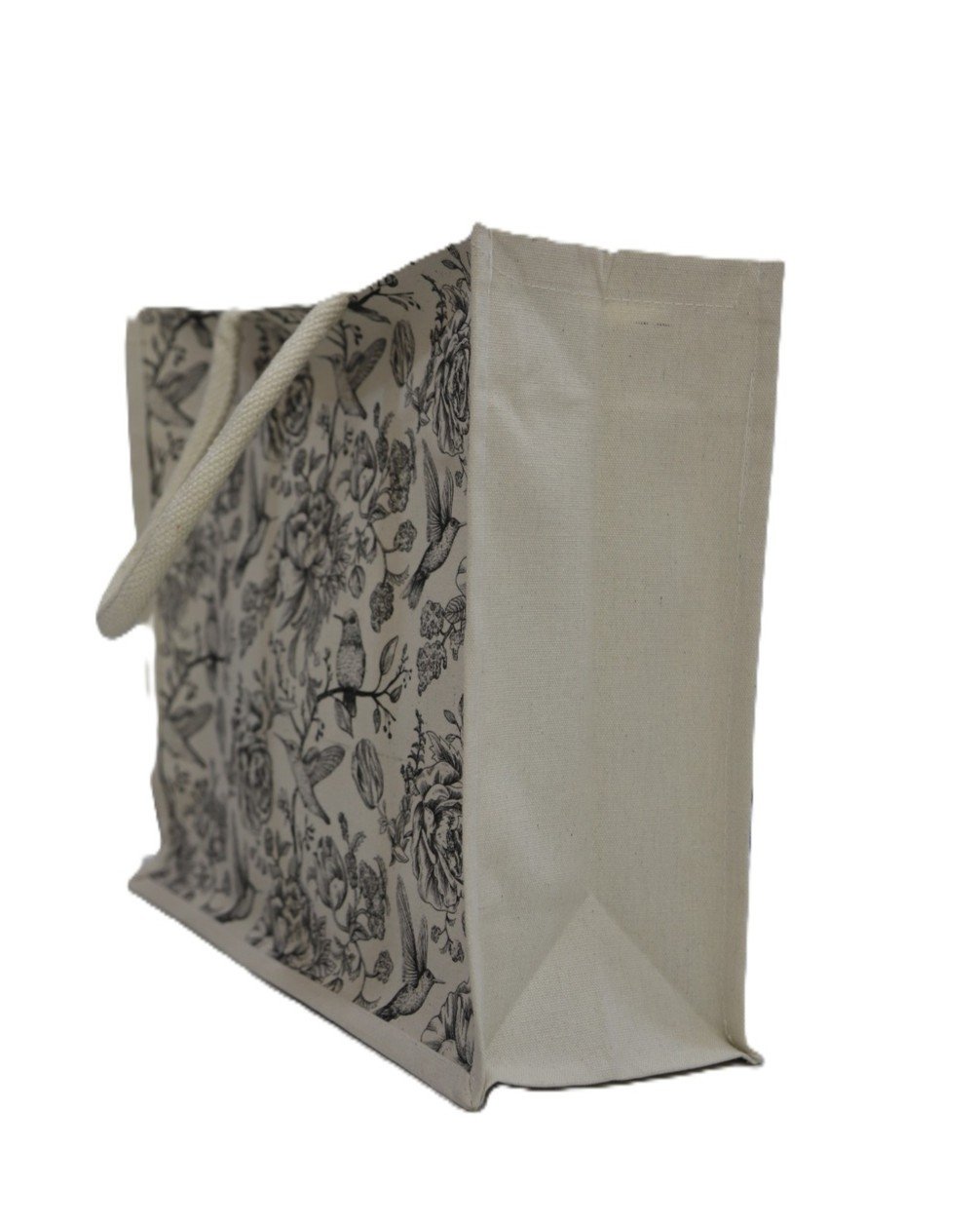 Floral Bird Printed Canvas shopping Bag for Shopping, Office & Daily Use - Image 2