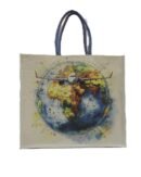canvas shopping bag with travel theme prints