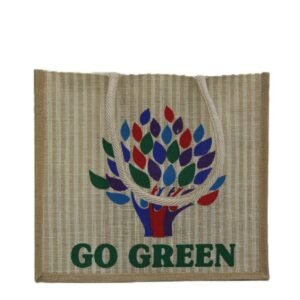 Jute handbag with gograan printing